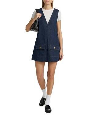 Frame Pinafore Jean Denim Dress in Alchemy M